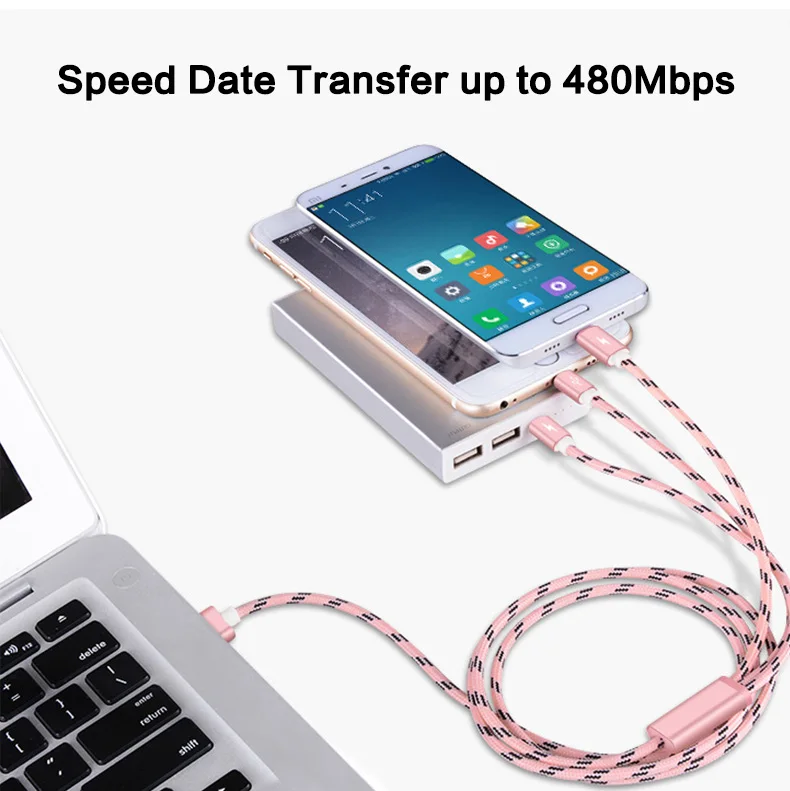 USB Cable 3 in1 usb cable for iphone android type c - ANKUX.COM