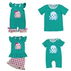 2019 little boy and girl clothing applique design siblings outfit kids summer clothing sets
