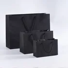 Hot selling black simple high grade paper shopping bag , paper bag custom print