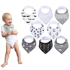 Baby Bandana Drool Bibs with Teether Infant Triangle Bibs Cotton Plain Baby , Screen Printing Baby Bibs