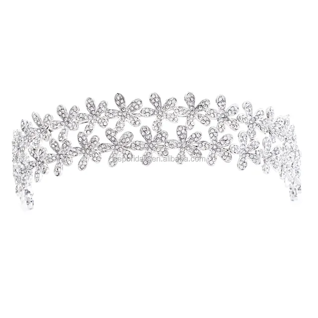 Crystal Rhinestone 2/3 Round 3 Rows Wedding Tiara Bridal Headband Hairband Women Hair Accessories HG0052