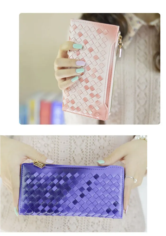 gradient woven wallets for women