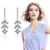 White Gold Plated Ladies Fashion New Design Brass Earrings CZ