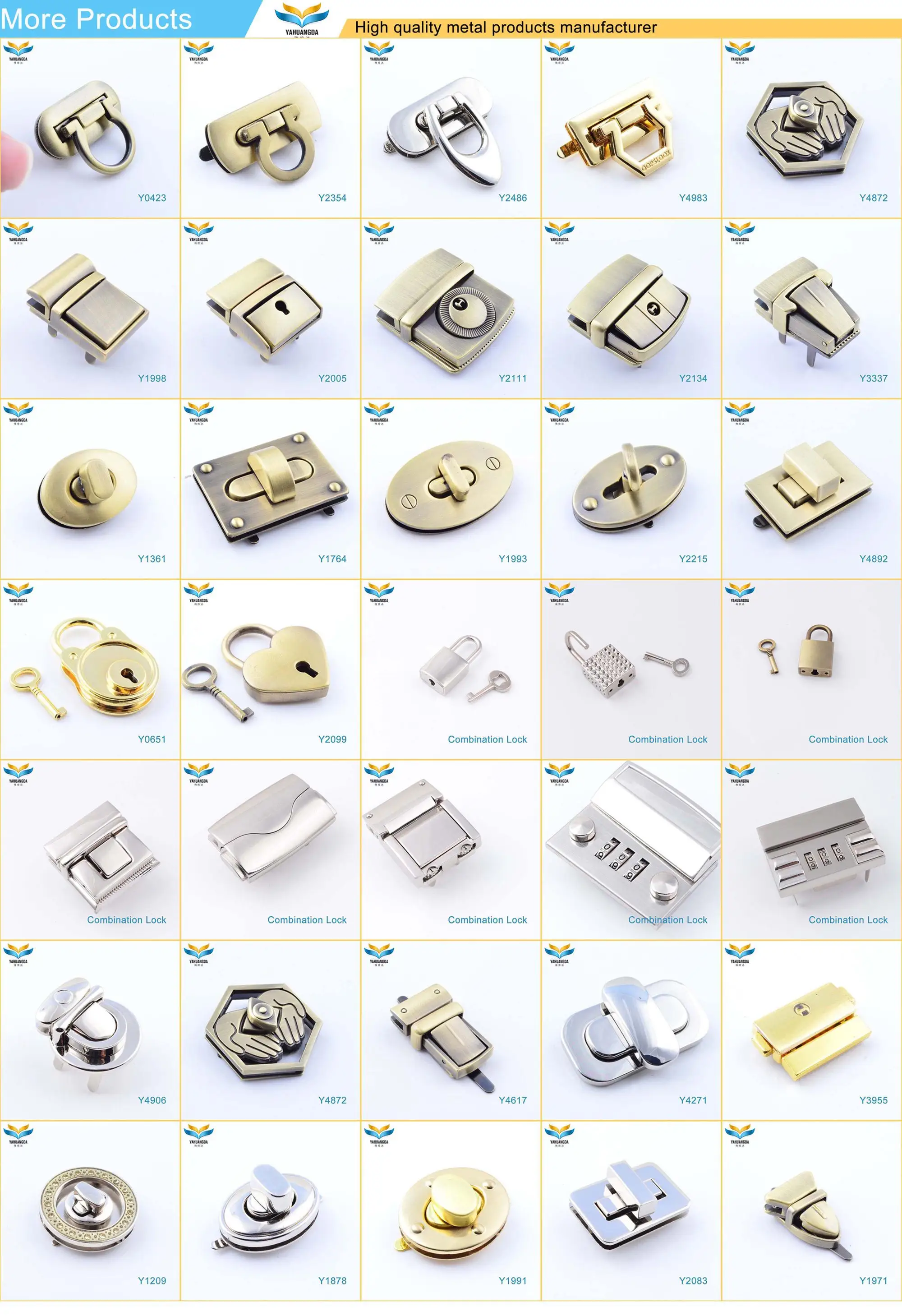 high end handbag turn lock or purse lock bag hardware accessories