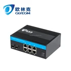 2 port 1000Base-Fx to 6 10/100/1000Base-T network port industrial fiber optical switch