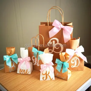 christmas gift package custom kraft paper bag/paper kraft bag