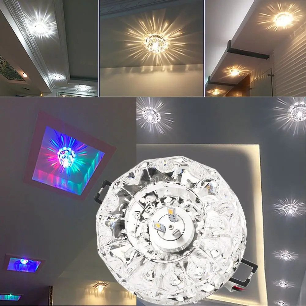 Exquisite 3W LED Modern Crystal Ceiling Light Fixture Lamp Lighting