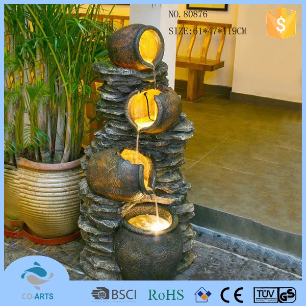 High quality home decoration resin led garden water fountain