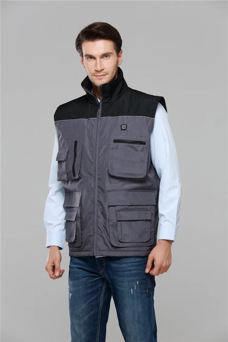 Work Vest Pockets Men's Sleeveless Multi Pockets Fishing Vest With 4