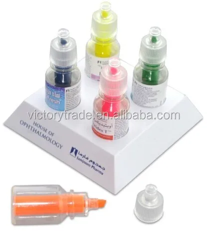 Custom Logo 4 In 1 Mini Vial Shaped Highlighter Marker Set With Plastic Case