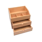 Wooden organizer storage box for cosmetic makeup