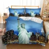 Modern Style Bedding Set Factory Wholesale 2pcs 3pcs Bed Sheet Set New York Paris London San Francisco Landmark Quilt Cover