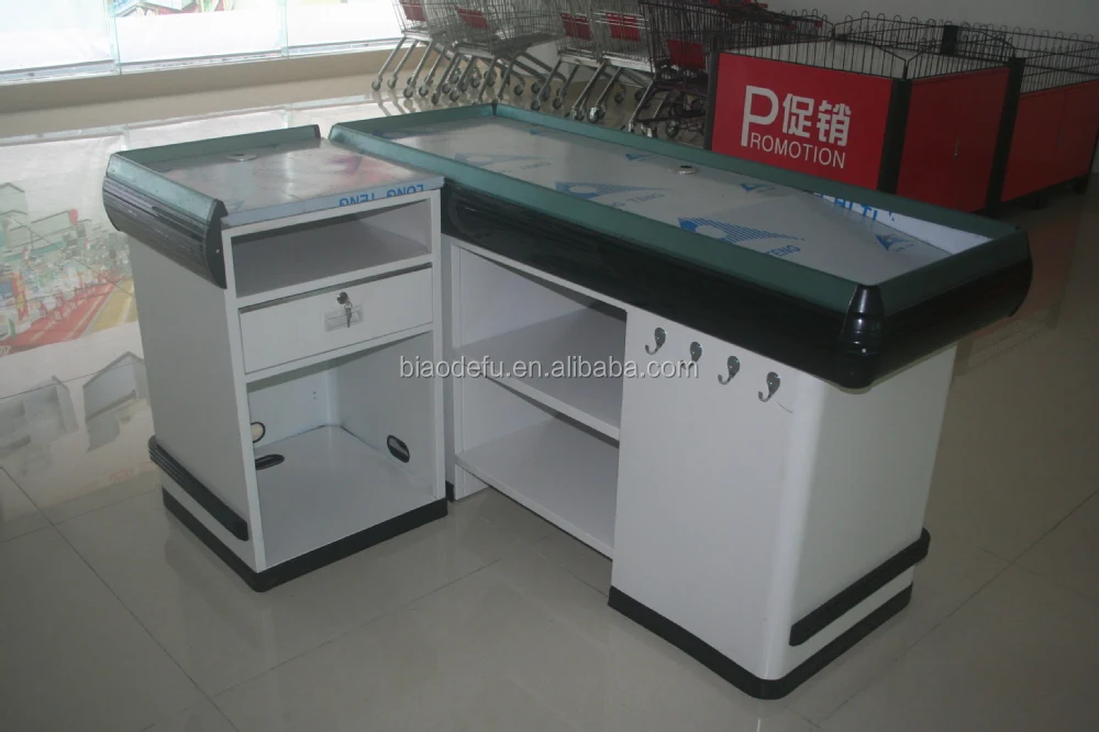 Customized Supermarket Wooden Cashier Table Buy Cashier Table