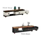 Cheaper Living Room Furniture Design Elegant TV Stand Glass Top Wood TV Table with China wholesale TV Cabinet
