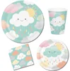 Cloud Baby Shower Decoration Favors Paper Plate Cup Disposable Tableware Kit for Boys or Girls, Cloud Baby Shower Party Supplies