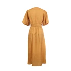 2019 Hot sale ladies' fashion yellow polyester long chiffon flowery dress