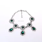 Top grade brand emerald fashion jewelry necklace with silver color chain
