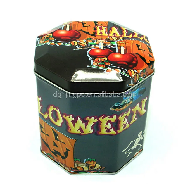 octagon shaped festival gift candy biscuit cookie chocolate tin