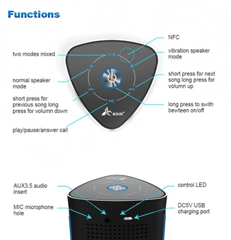 Adin vibration speaker user manual
