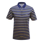 High quality cotton silk striped polo shirt