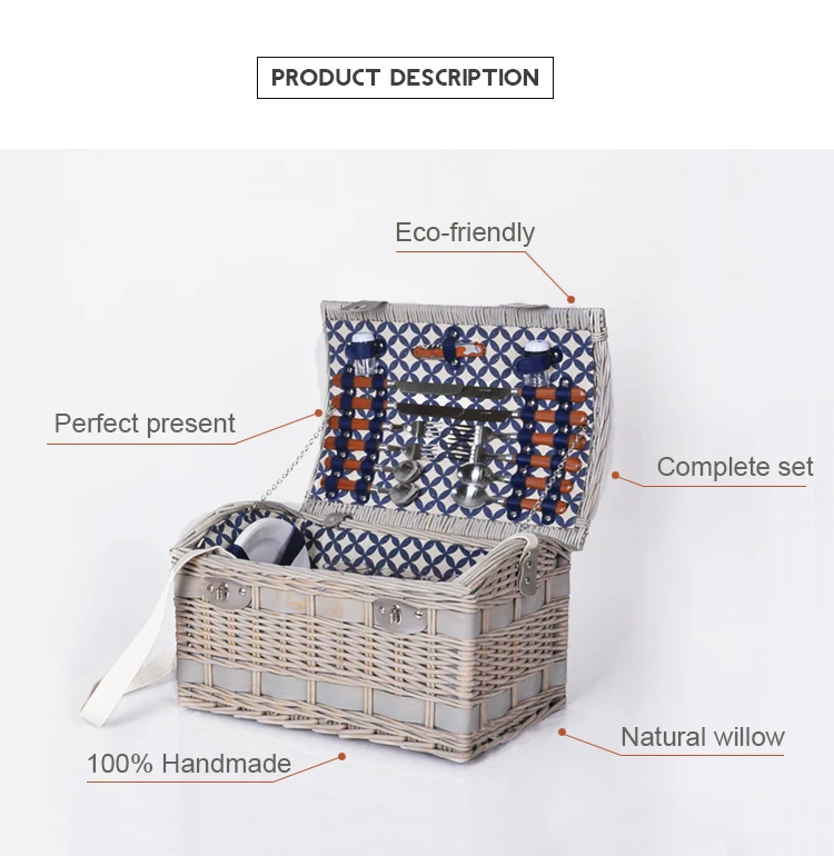 hampers blanket grey rattan wicker willow storage picnic basket