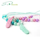 China Supplier Baby Teething Chewing Toys Leaf Shape Custom Color Food Grade Silicone Teething Beads