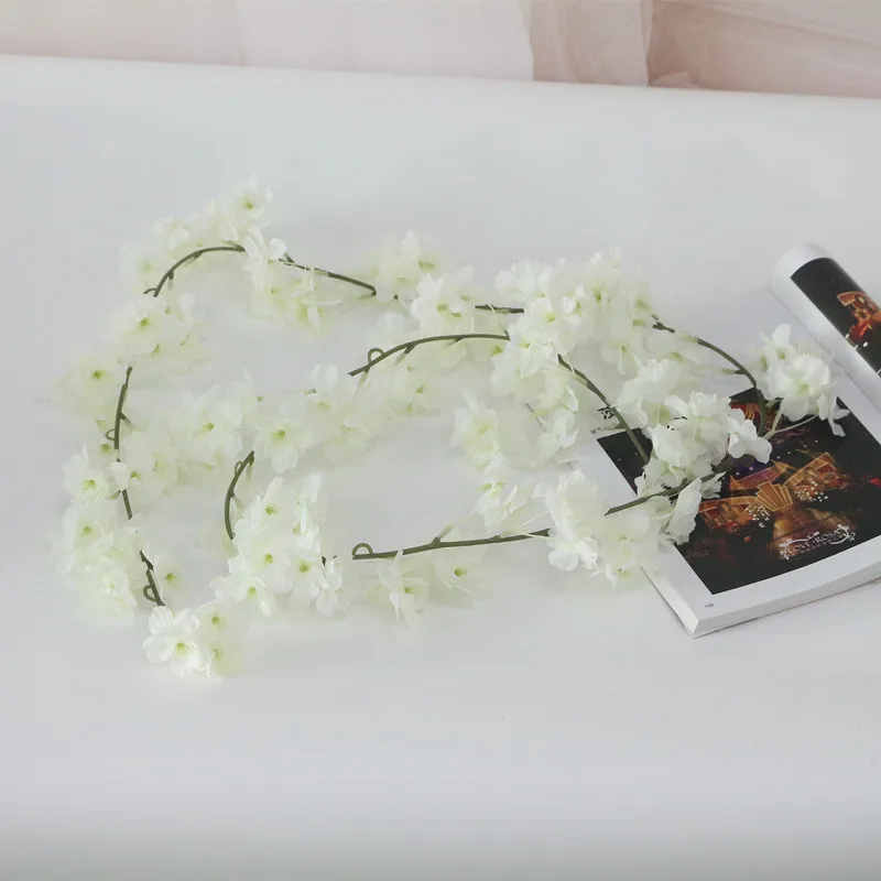 Flone Wedding Decoration Artificial Silk Flower Vine Flower Rattan Artificial Cherry Blossoms Flowers Home Party Office Decor (7)