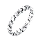 Qings 925 Sterling Silver Star Ring Stackable Rings Eternity Promise Rings for her
