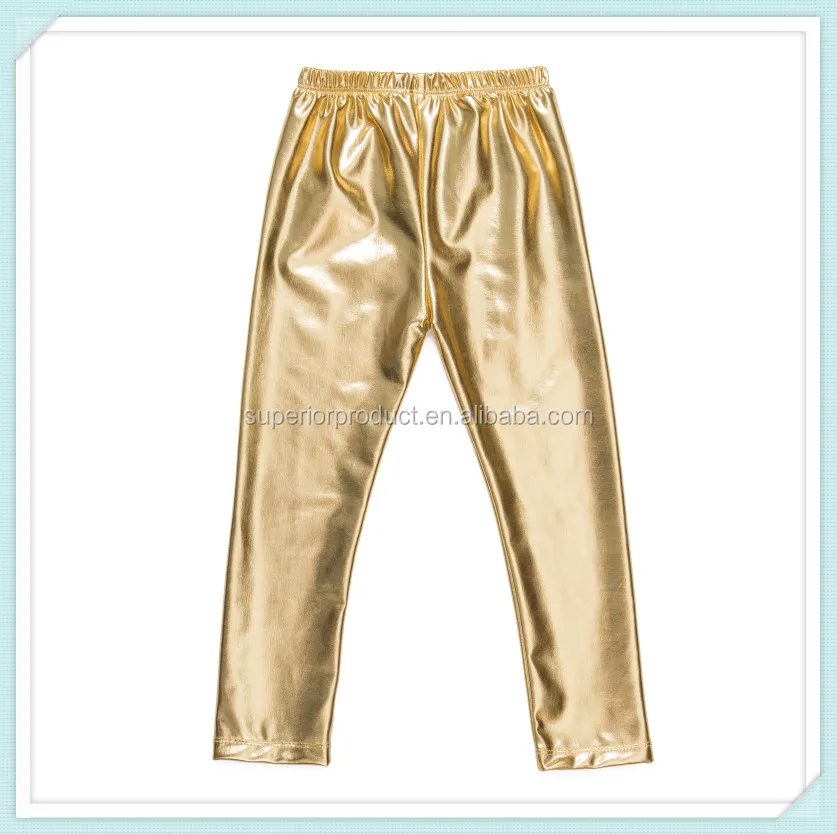 Hot sale kids ruffle leggings children gold ruffle pants girls pants children pretty clothing boutique winter baby pants