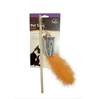 High quality china funny teaser mouse shape cat toys/feather cat teaser