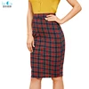 Chinese clothing manufacturers Plaid Print Pencil Skirt for women