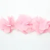 Lovely pink color chiffon flower lace trim shabby