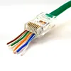 Pass through 8P8C network ez plug 8 port rj45 connector
