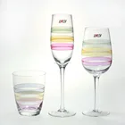 Eco-friendly Tableware Glass Red Glass Sxgc Tableware Colored Ribbons Red Wine Glass Set
