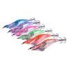 6 colors 2.5# 4 inch/10cm 12.5g LED Electronic Luminous Squid Jig flash Fishing Wood Shrimp Lure Squid LED Light Jigs Lures