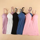 V-Neck Camisole Straps Push Up Bra Vest Tank M L Outdoor 2019 Sexy Women Padded Sports Bra Tops
