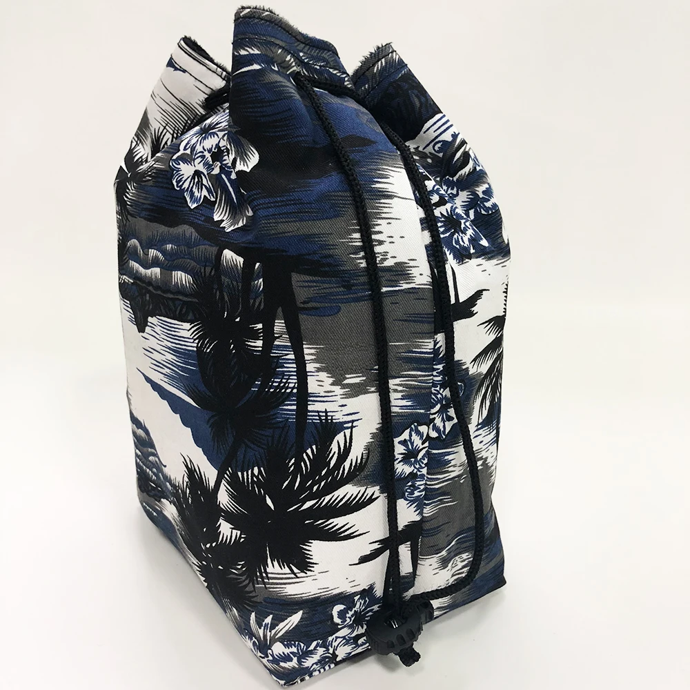 custom printed christmas drawstring gift cosmetic cotton bag