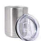 Clear Tumbler 10 Oz Stainless Steel Vacuum Insulated Spill Proof Clear Lid Lowball Tumbler Flash Traveler Mug