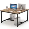 Tribesigns modern office Desk 47 x 47 inch cubicle Extra Large Two Person Desk Double Workstation