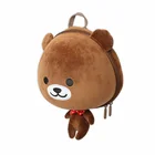 SUPERCUTE custom logo animal toy teddy bear plush backpack, 3D kids plush teddy bear backpack