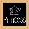 Letter crown princess rhinestone transfer design for baby clothes