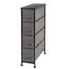 Charcoal,Narrow Vertical Dresser Storage Tower - Sturdy Metal Frame, Wood Top, Organizer Unit for Bedroom,
