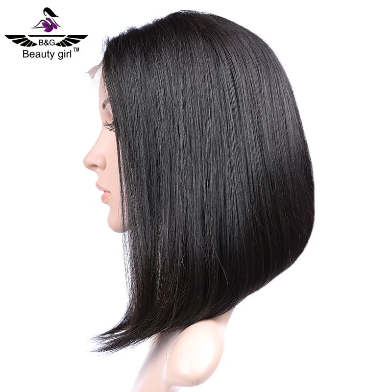 Nice Day Human Hair Straight Wavy Hair Cut Bob Wigs For Black