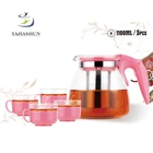 700ml/900ml/1100ml Clear Borosilicate Glass Coffee Blooming Tea Pot Set With Infuser