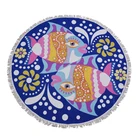Custom large round beach luxury turkish towels fabric wholesale summer microfiber printed round 2019 beach towel