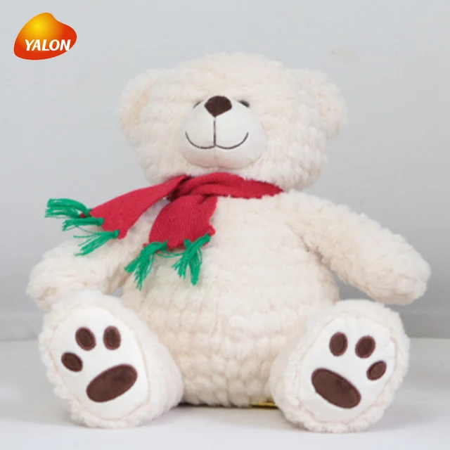 christmas white giant teddy bear plush toy for gift