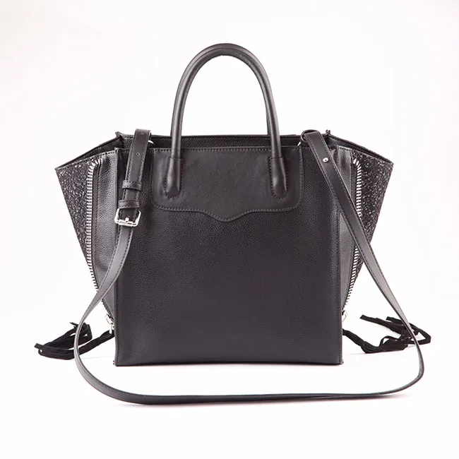 5195-PU leather women gender new design fashion handbags with gussets