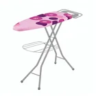 100% Cotton Fabric Cover Foldable Mesh Ironing Board with Iron Rack