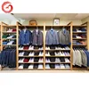 High end men's clothing display cabinet wood clothing display for clothing showroom