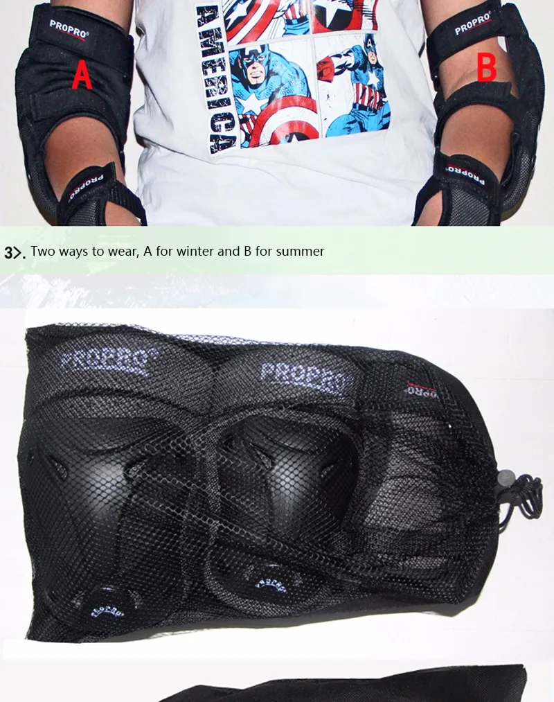 6 KEW-001 Knee Pads Elbow Pads Wrist Guards